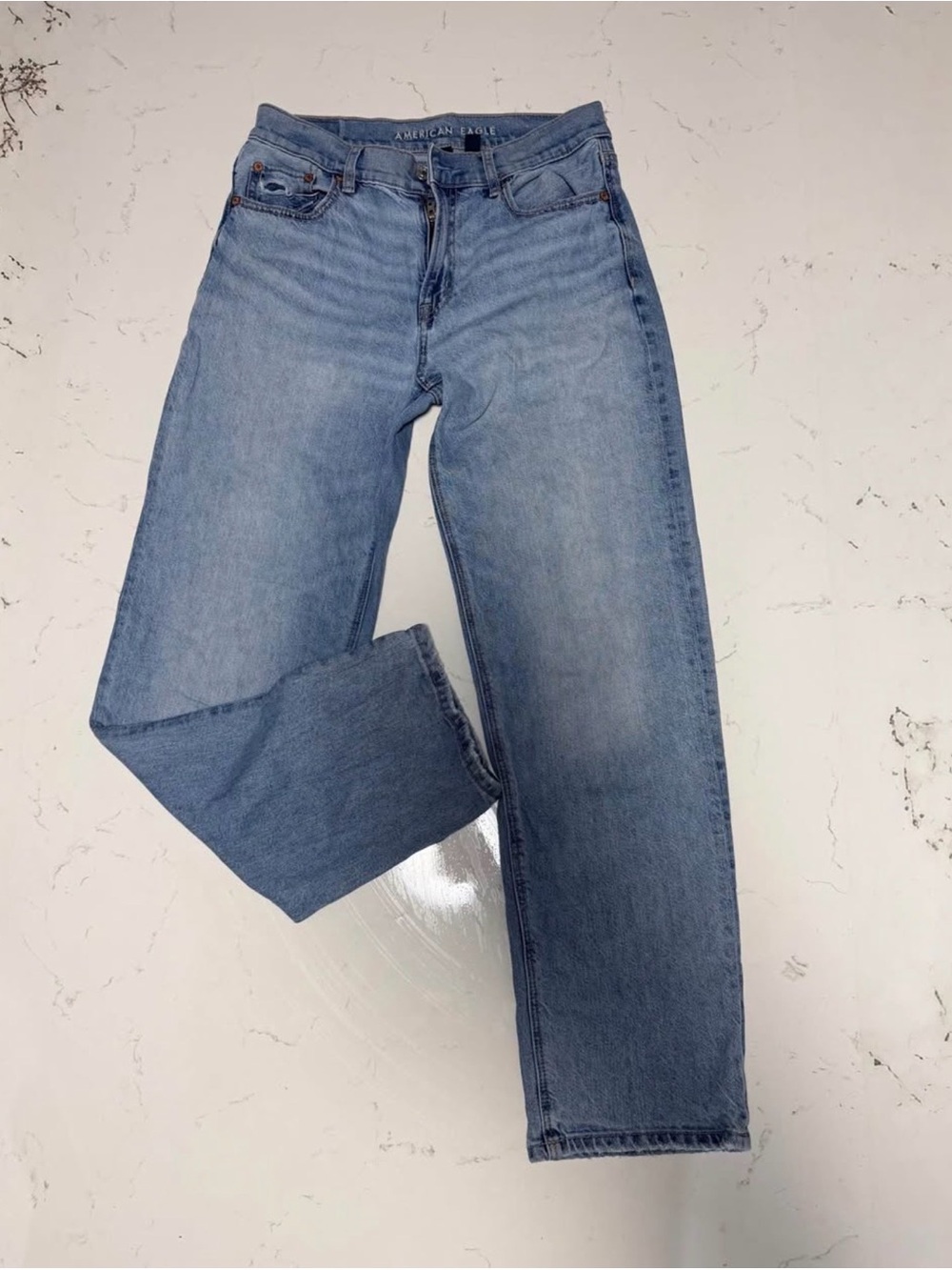 American Eagle Outfitters Light Blue Straight-Leg Jeans